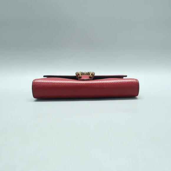 GUCCI Dionysus Chain Wallet Red Leather Shoulder Bag 801-021025 - Picture 4 of 12